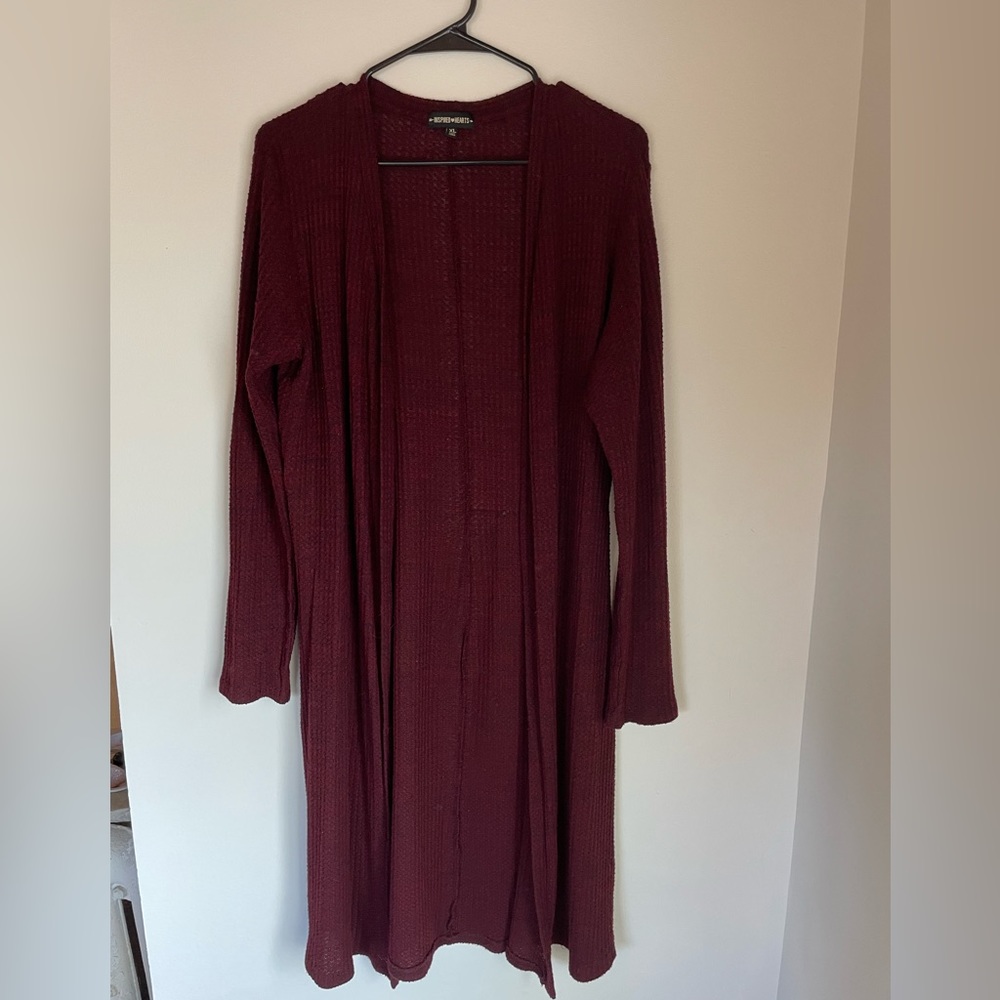 Lightweight Red Duster Cardigan, Size XL